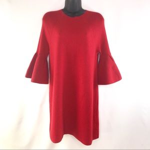 Anthropologie Moth Chester dress red knit holiday